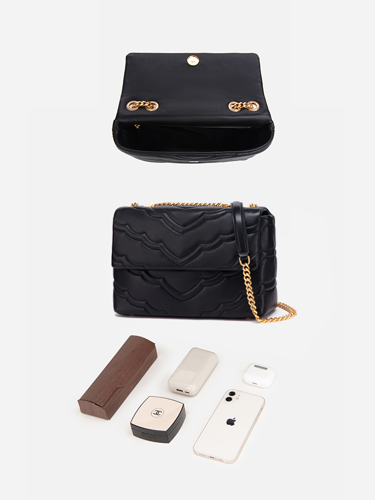 EP YAYING Peony Petal Stitched Handbag