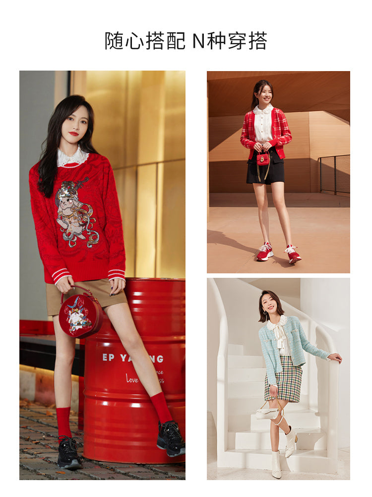EP YAYING Mulberry Silk Ruffle Shirt