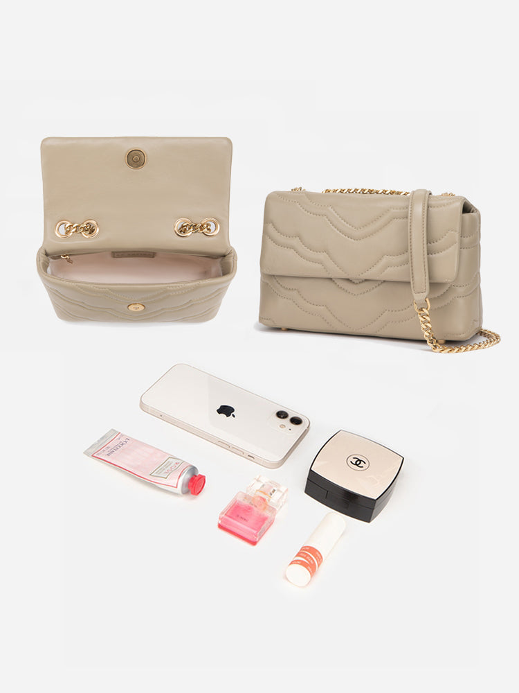 EP YAYING Peony Petal Stitched Handbag