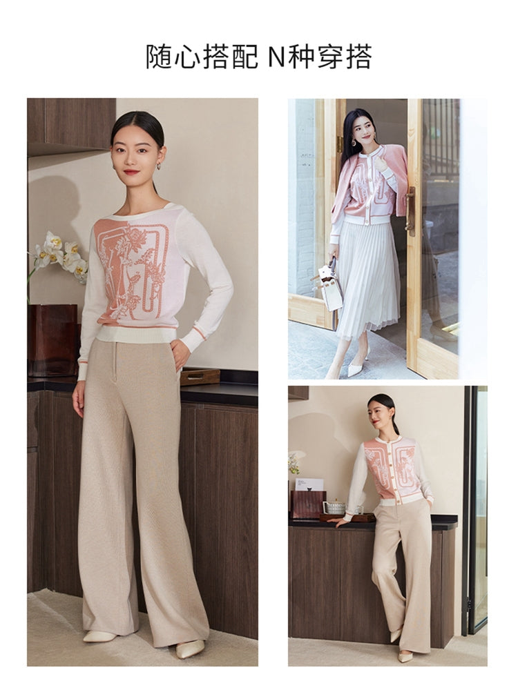 YAYING Golden Wool Knitted Sweater