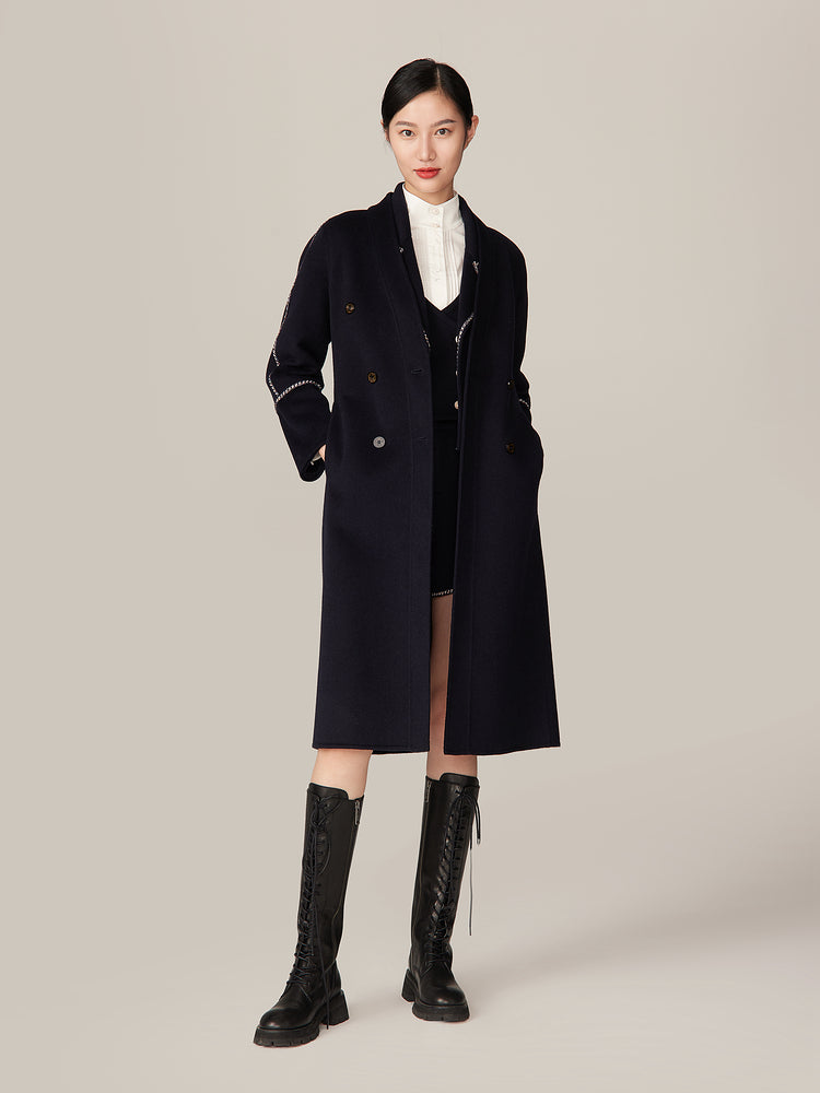 YAYING Navy Ngari Cashmere Coat