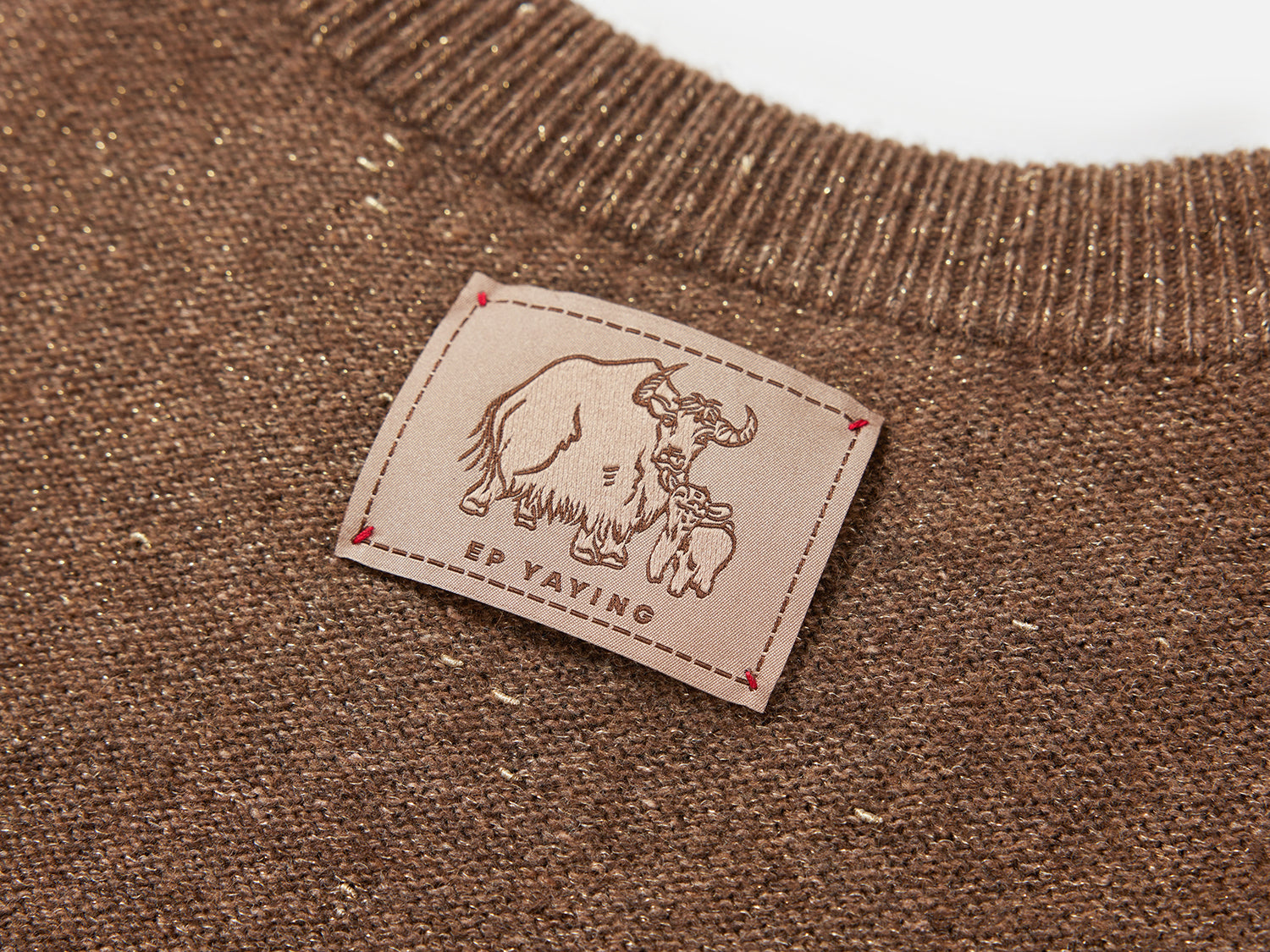 EP YAYING Round-neck Yak Wool Knit Top