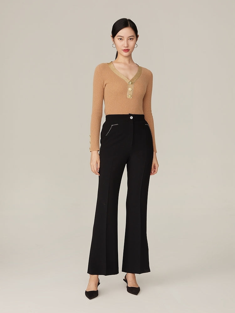YAYING Triacetate Flare-Leg Pants