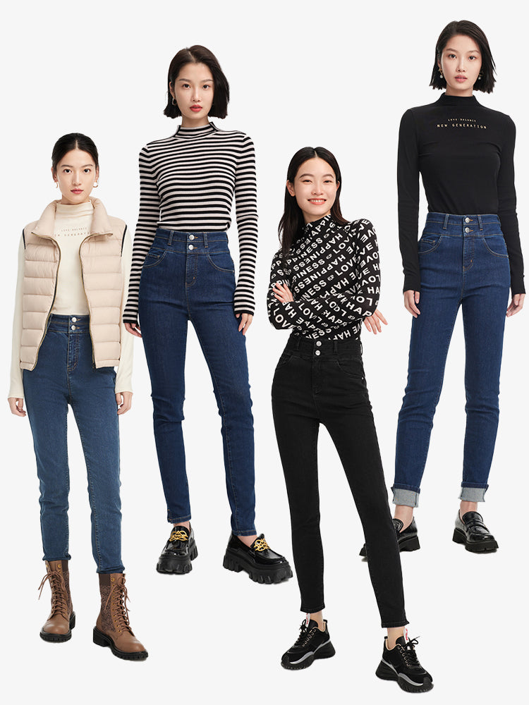 EP YAYING High-waisted Straight Jeans