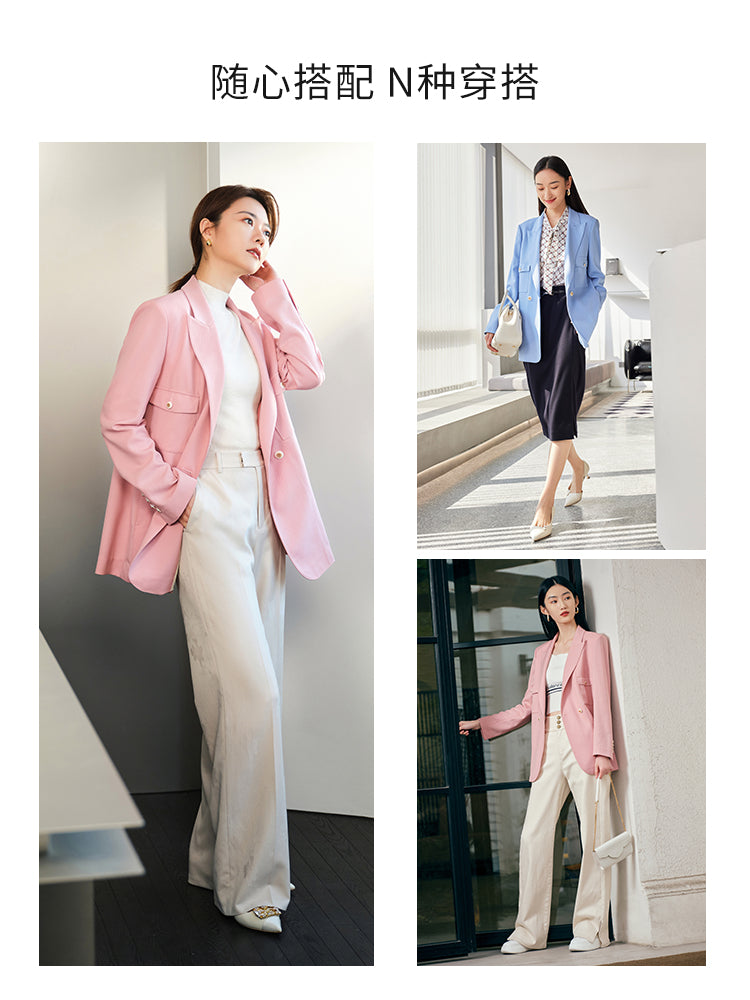 EP YAYING Pink Wool Blazer