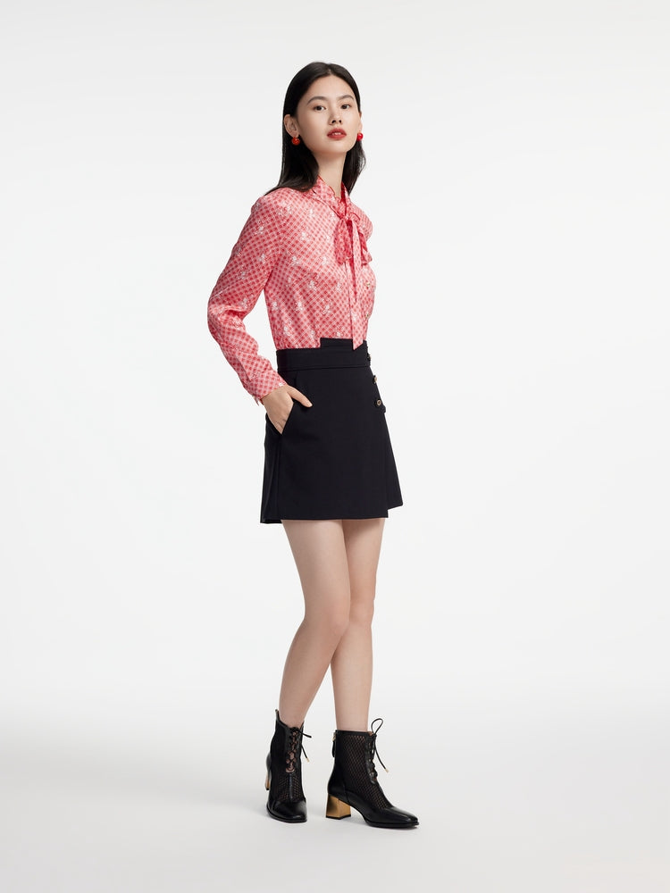 EP YAYING Chinoiserie Style Mulberry Silk Shirt