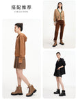 EP YAYING Leather Platform Lace Up Boots