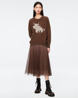 EP YAYING Cute Yak Knit Sweater