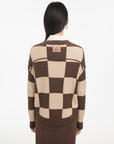 EP YAYING Yak Wool Checked Sweater