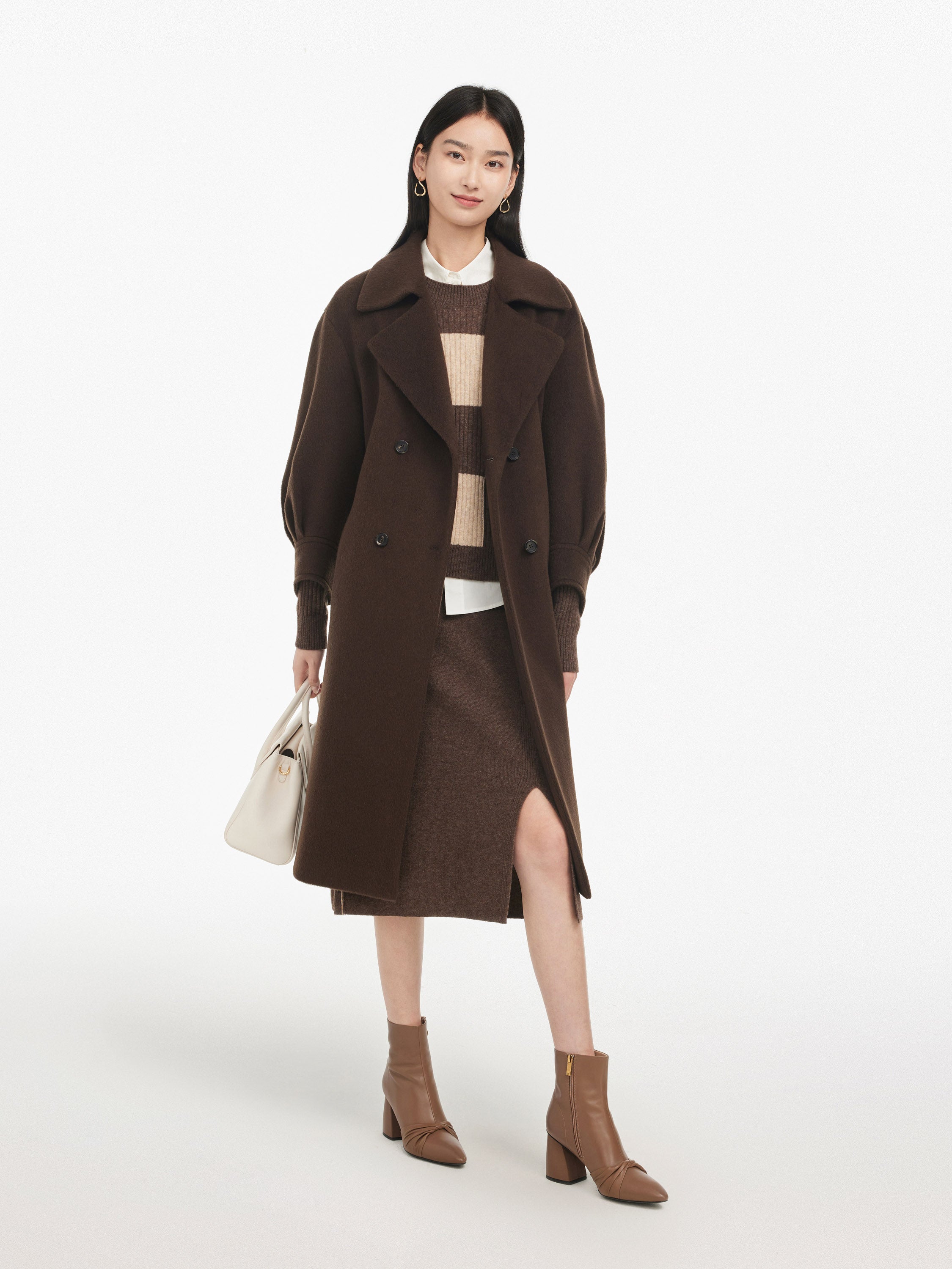 EP YAYING Yak Wool Checked Sweater