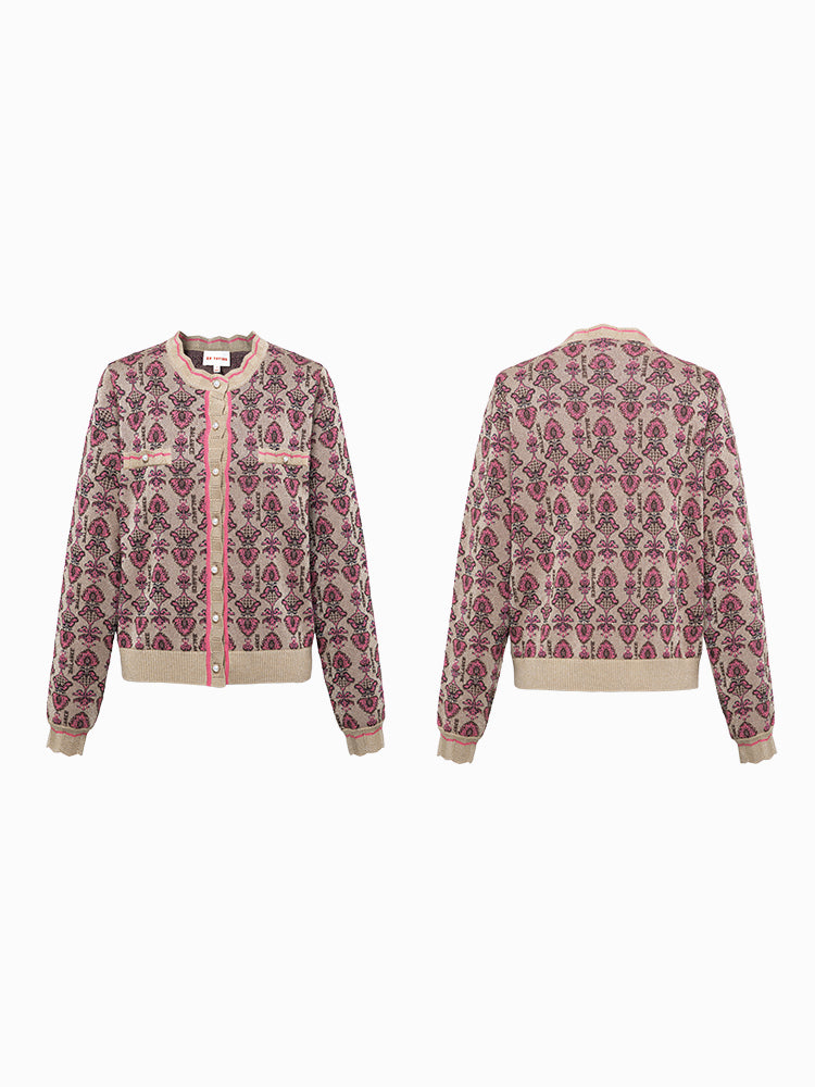 EP YAYING Jacquard-knit Cardigan