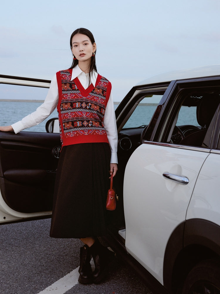 EP YAYING V-Neck Knit Vest