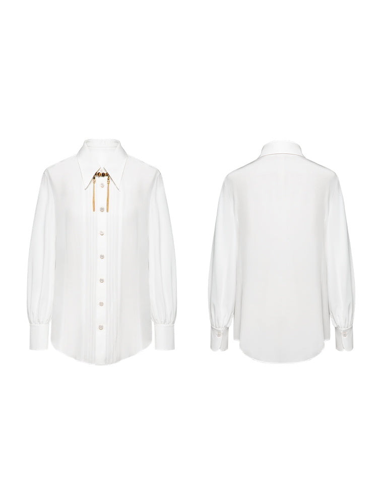 YAYING Silky White Blouse
