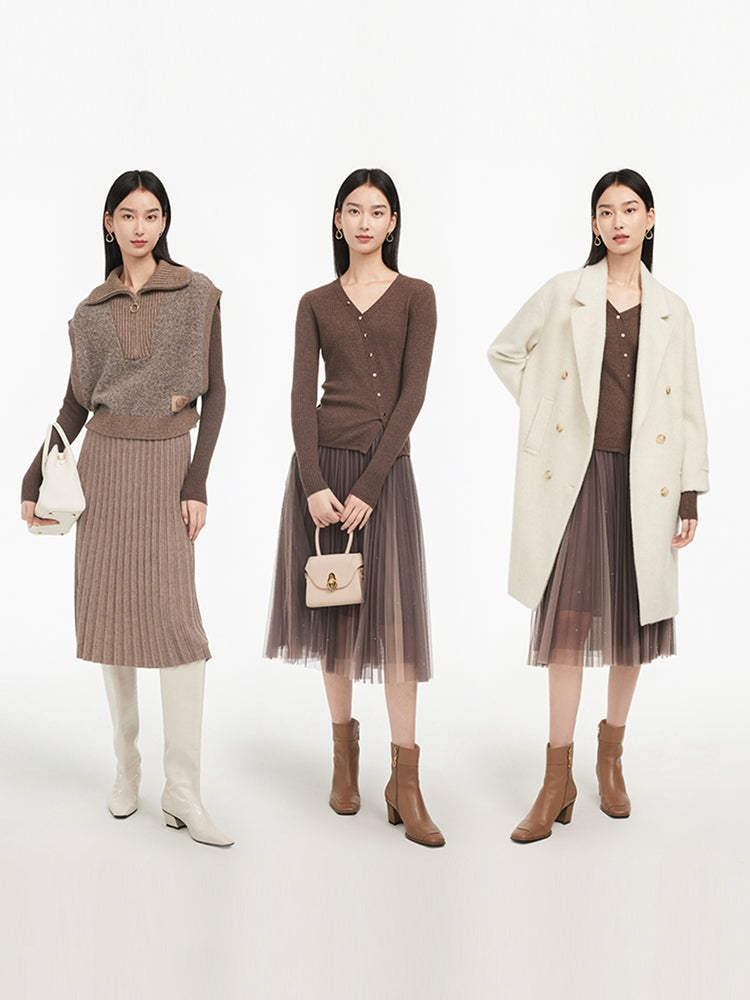 EP YAYING Front Wrapped Knit  Top