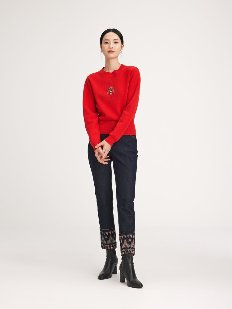 YAYING Round Neck Soft Knit Top