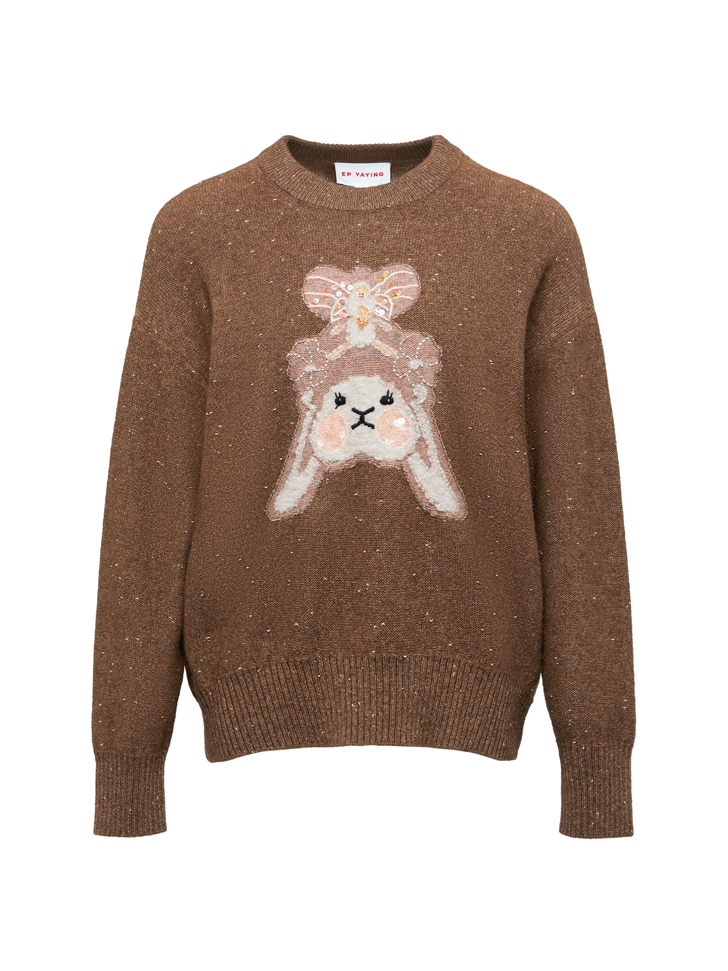 EP YAYING Round-neck Yak Wool Knit Top