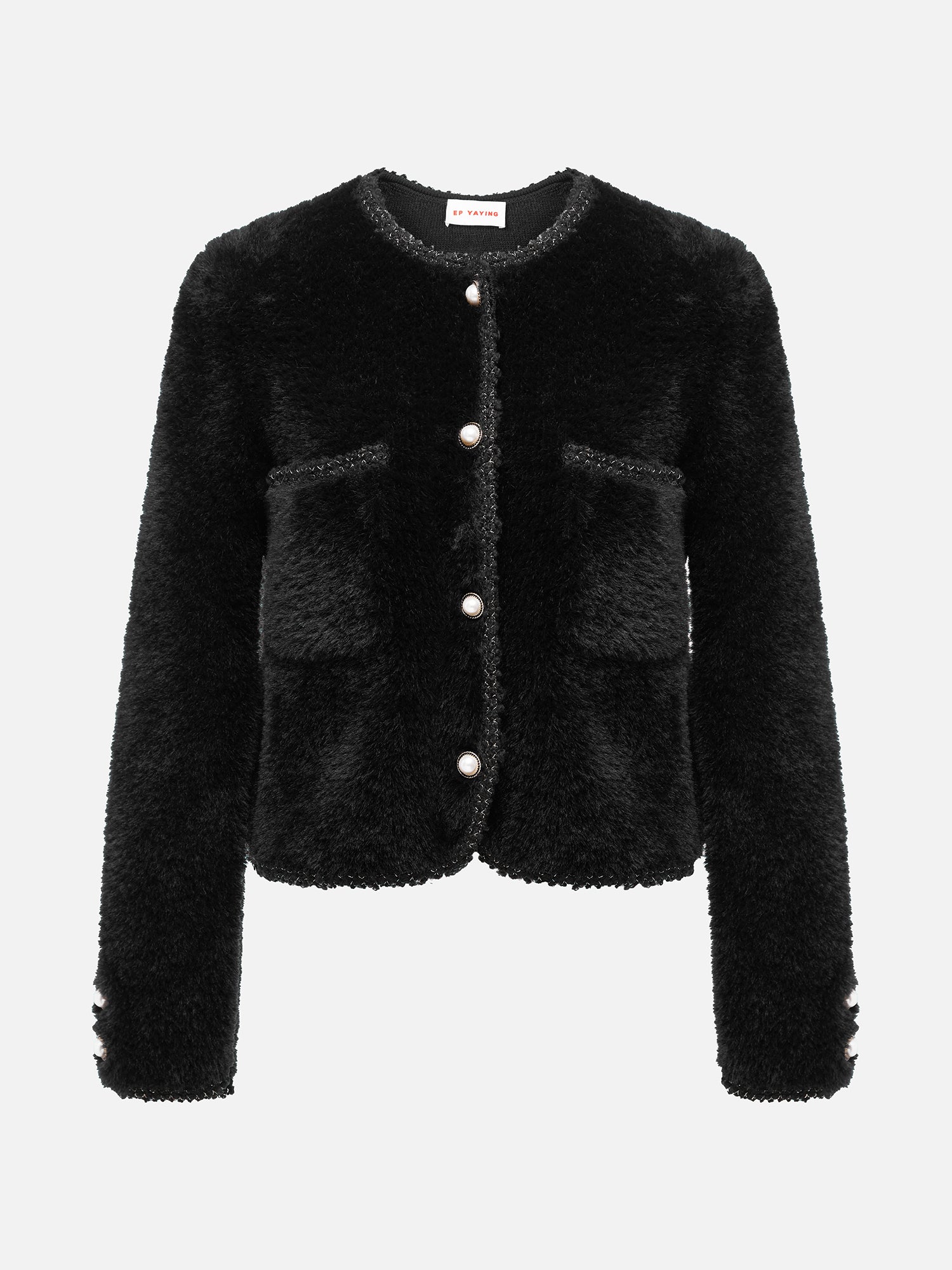 EP YAYING Trimmed Knitted Jacket