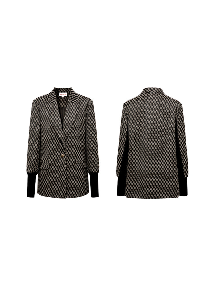 EP YAYING Texture Straight Suit Jacket