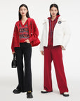 EP YAYING Hooded Cardigan With Embroideried Drawstring