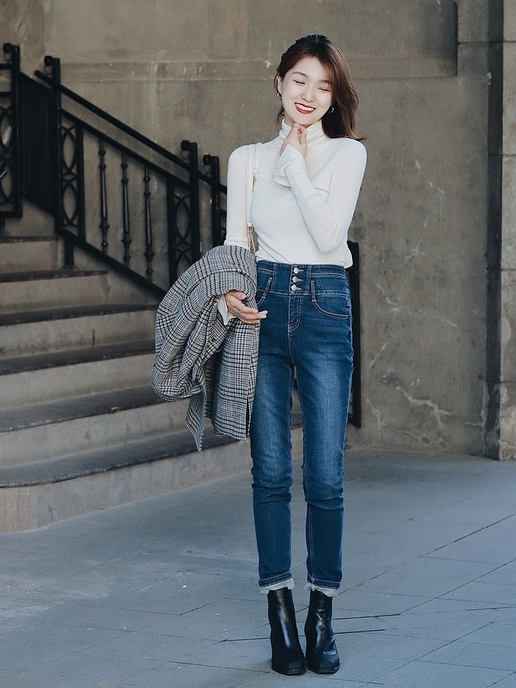 EP YAYING Springy Cropped Jeans