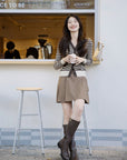 EP YAYING Striped Knitted Cardigan
