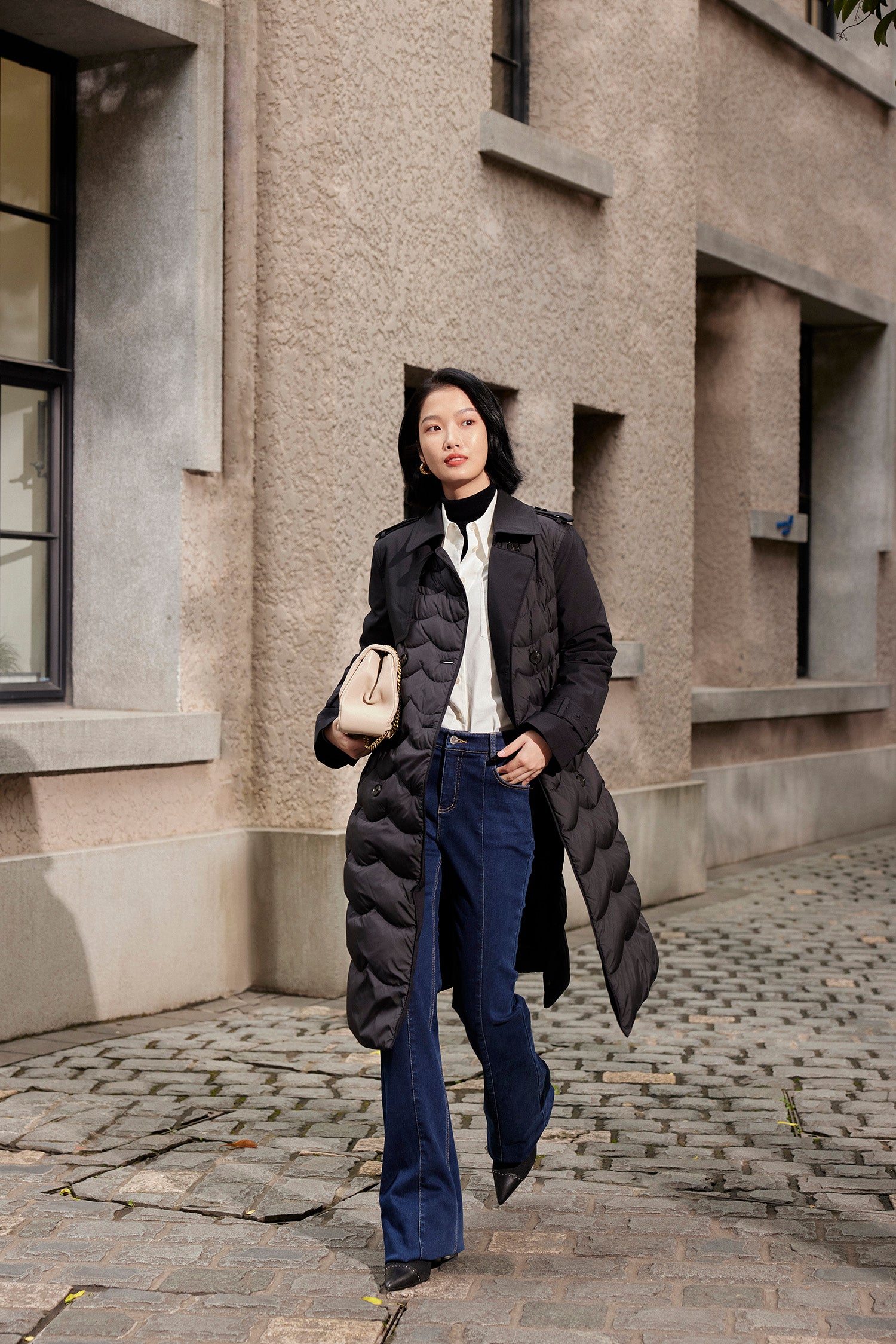 EP YAYING Trench-style Down Jacket