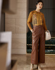 YAYING Spliced Printed Knit Top