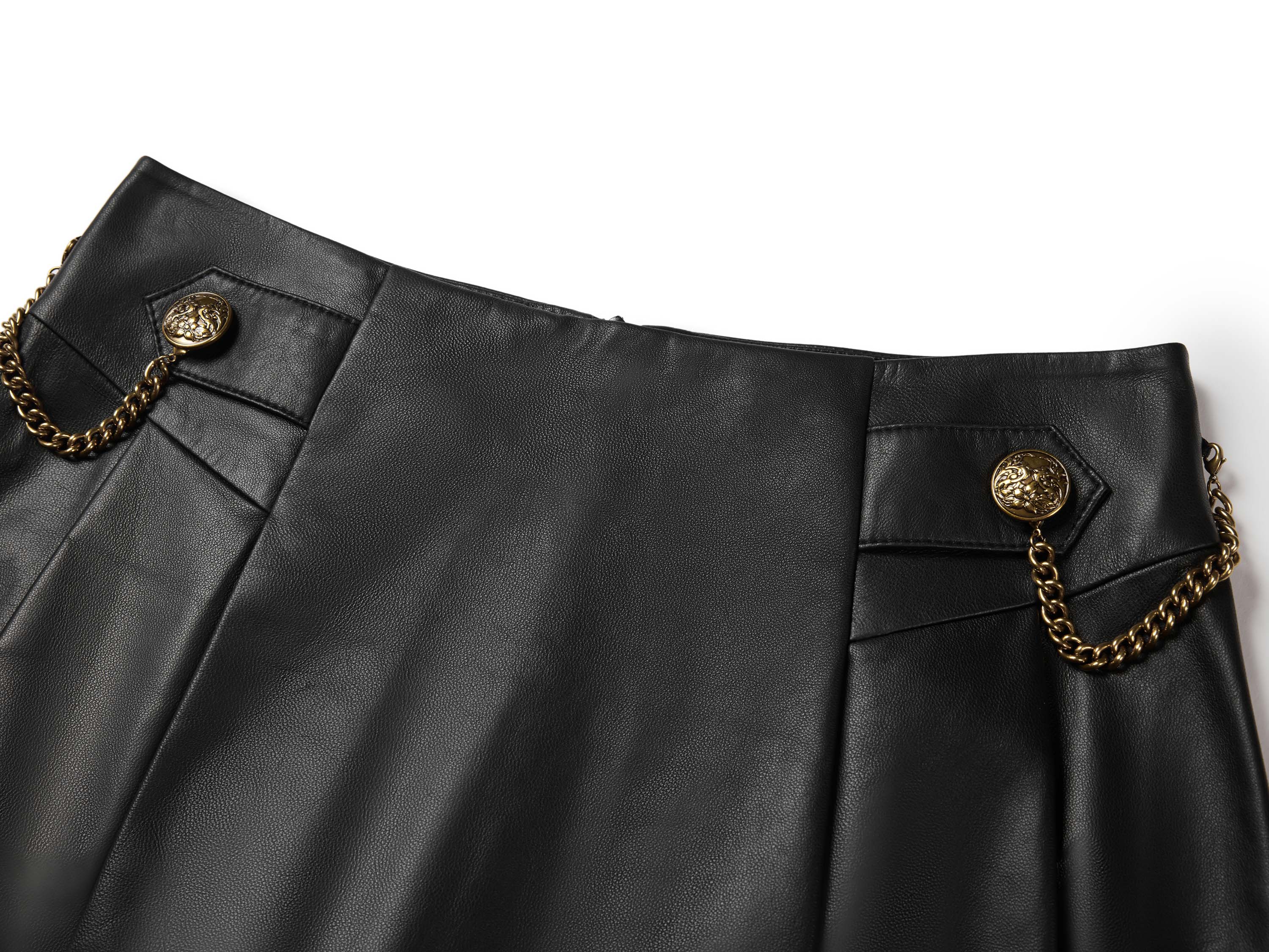 EP YAYING Sheepskin Pleated Mini Skirt