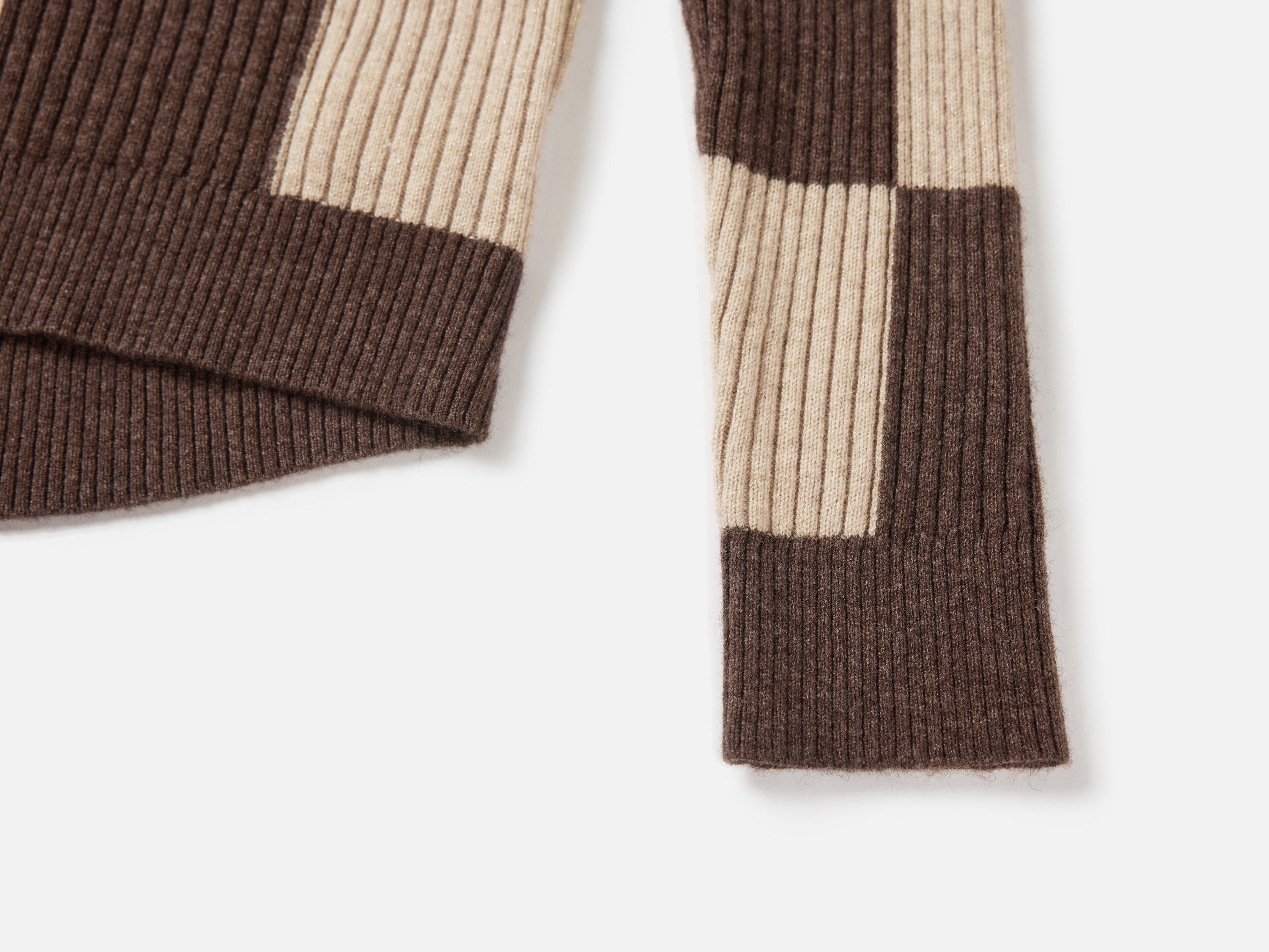 EP YAYING Yak Wool Checked Sweater