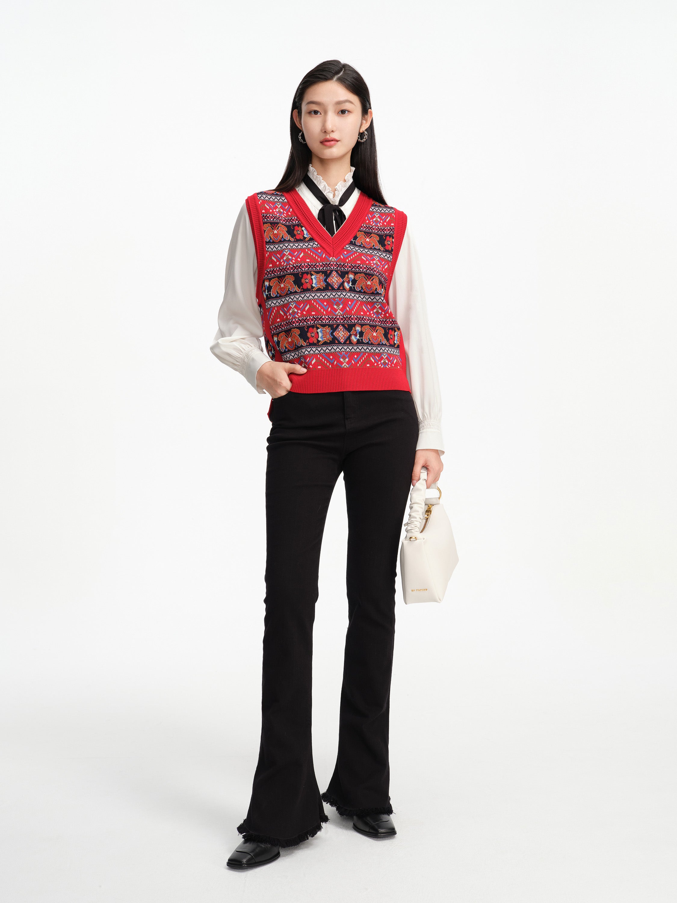 EP YAYING V-Neck Knit Vest