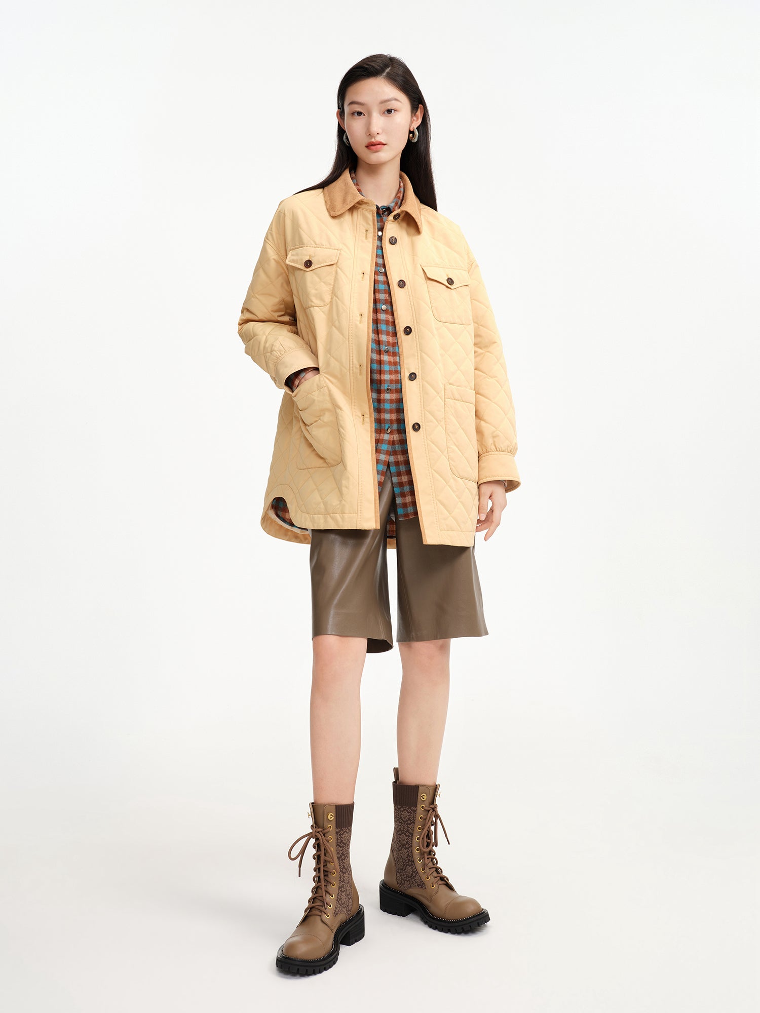 EP YAYING Knit Lace Up Ankle Boots