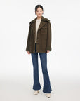 EP YAYING Stand-up Collar Cashmere Knit Top