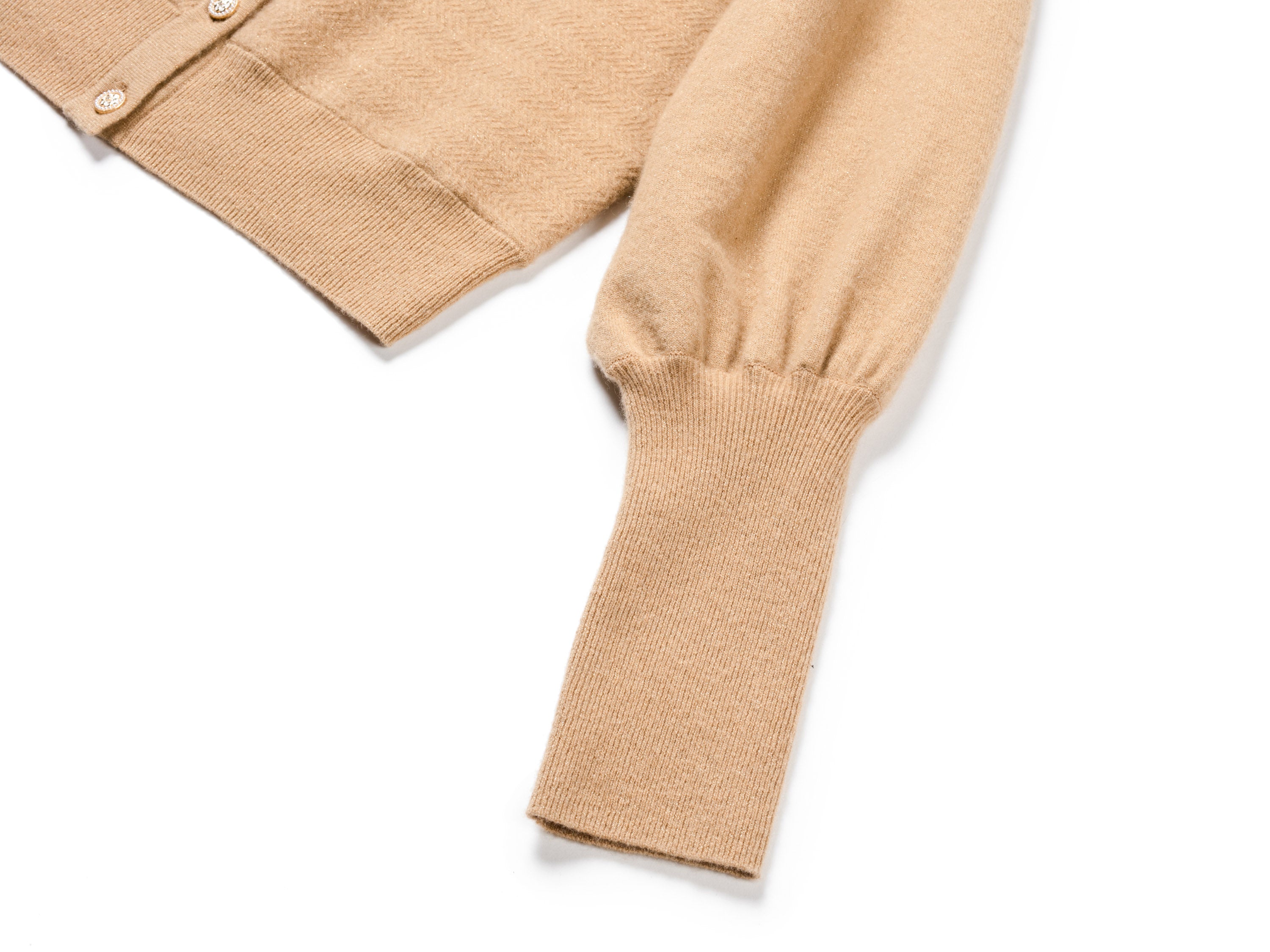 YAYING Puff Sleeve Knit Cardigan