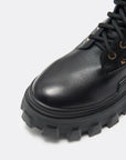 EP YAYING Knit Lace Up Platform Boots