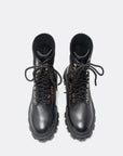 EP YAYING Knit Lace Up Platform Boots
