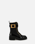 EP YAYING Metal Buckle Boots In Leather