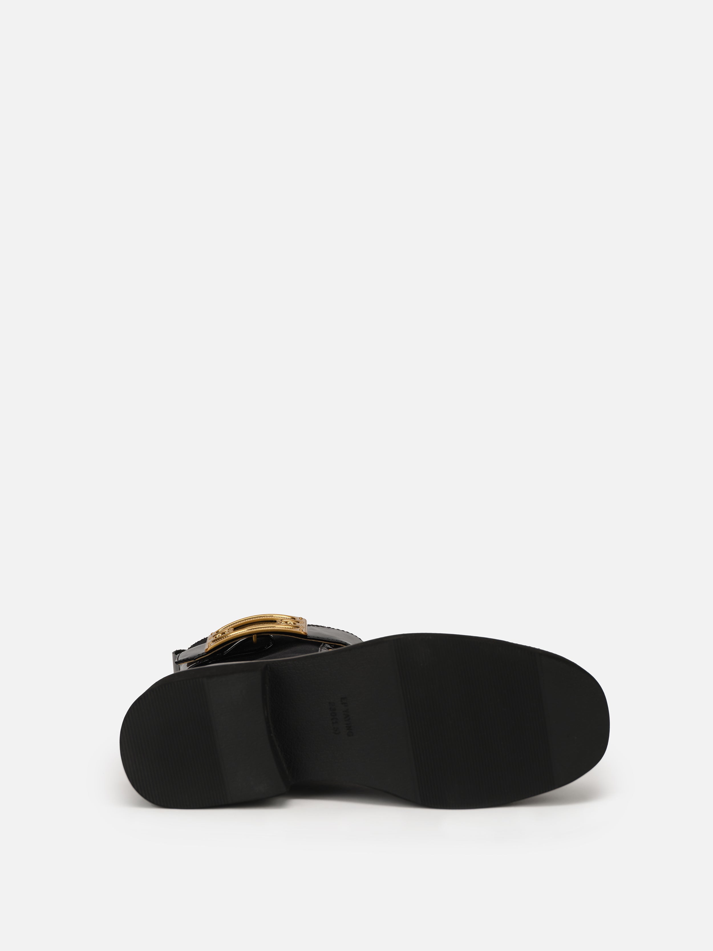 EP YAYING Metal Buckle Boots In Leather