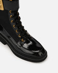 EP YAYING Metal Buckle Boots In Leather