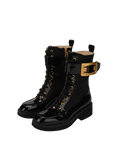 EP YAYING Metal Buckle Boots In Leather