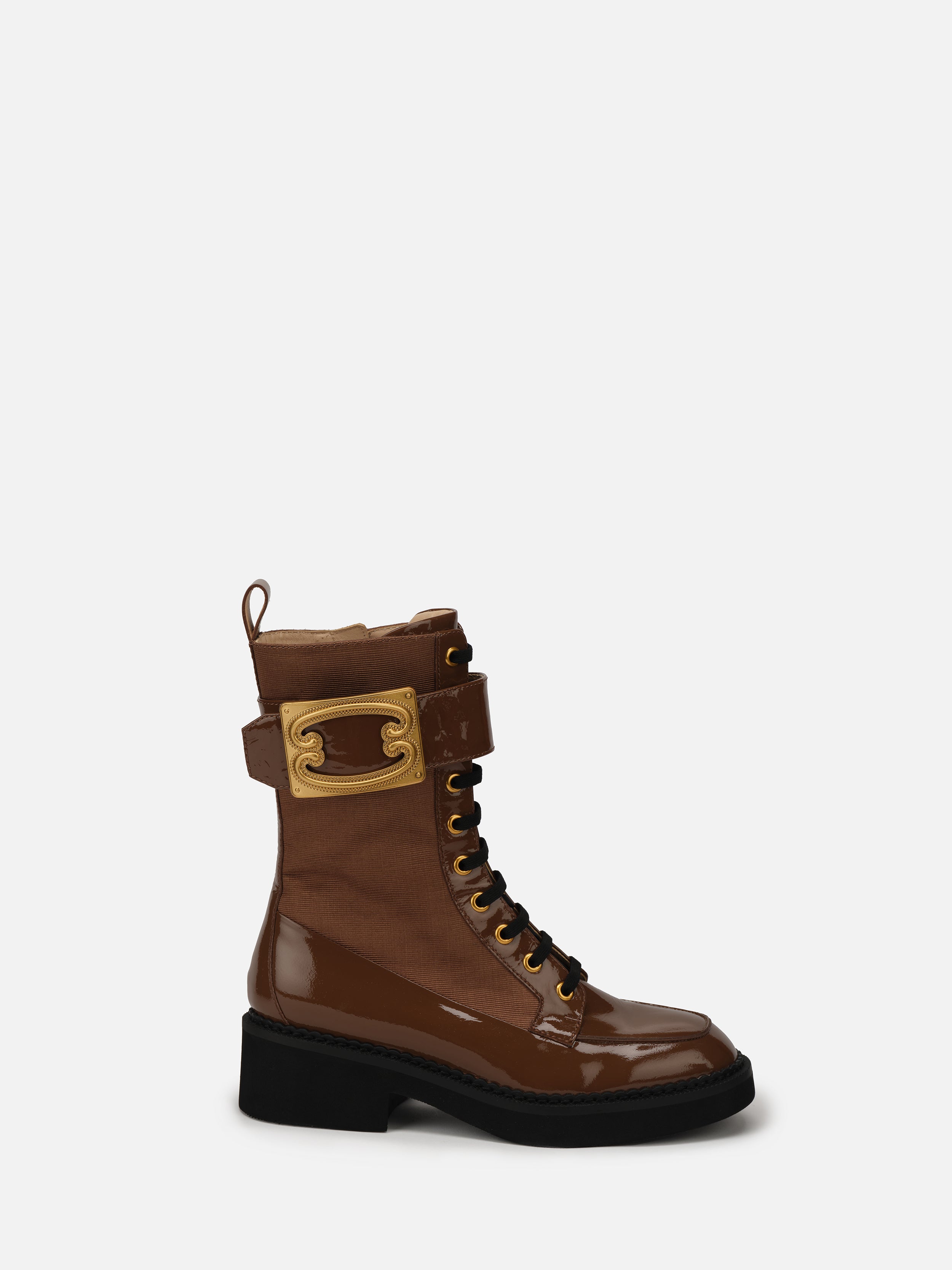 EP YAYING Metal Buckle Boots In Leather