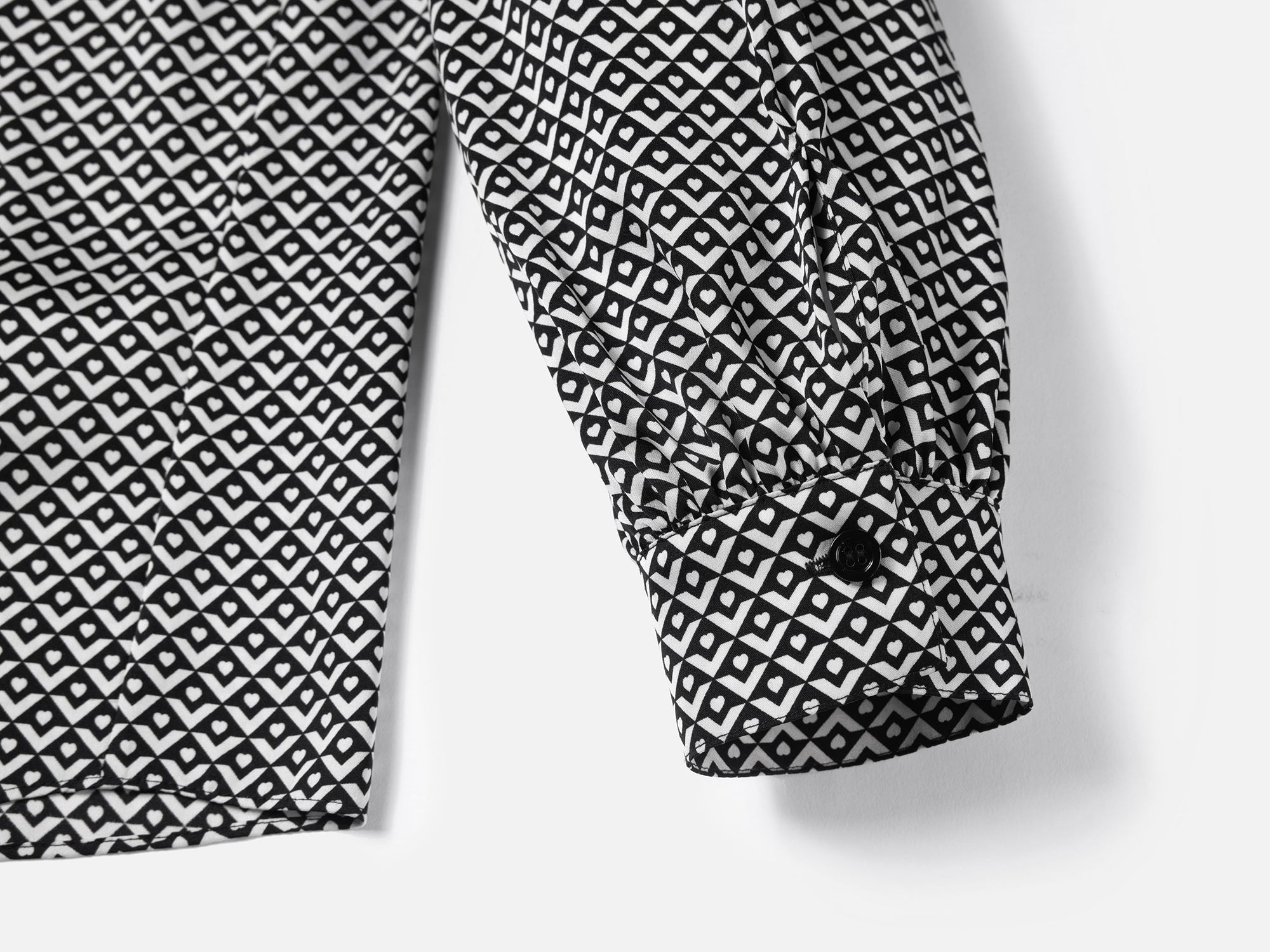 EP YAYING Geometric Hearts Print Blouse