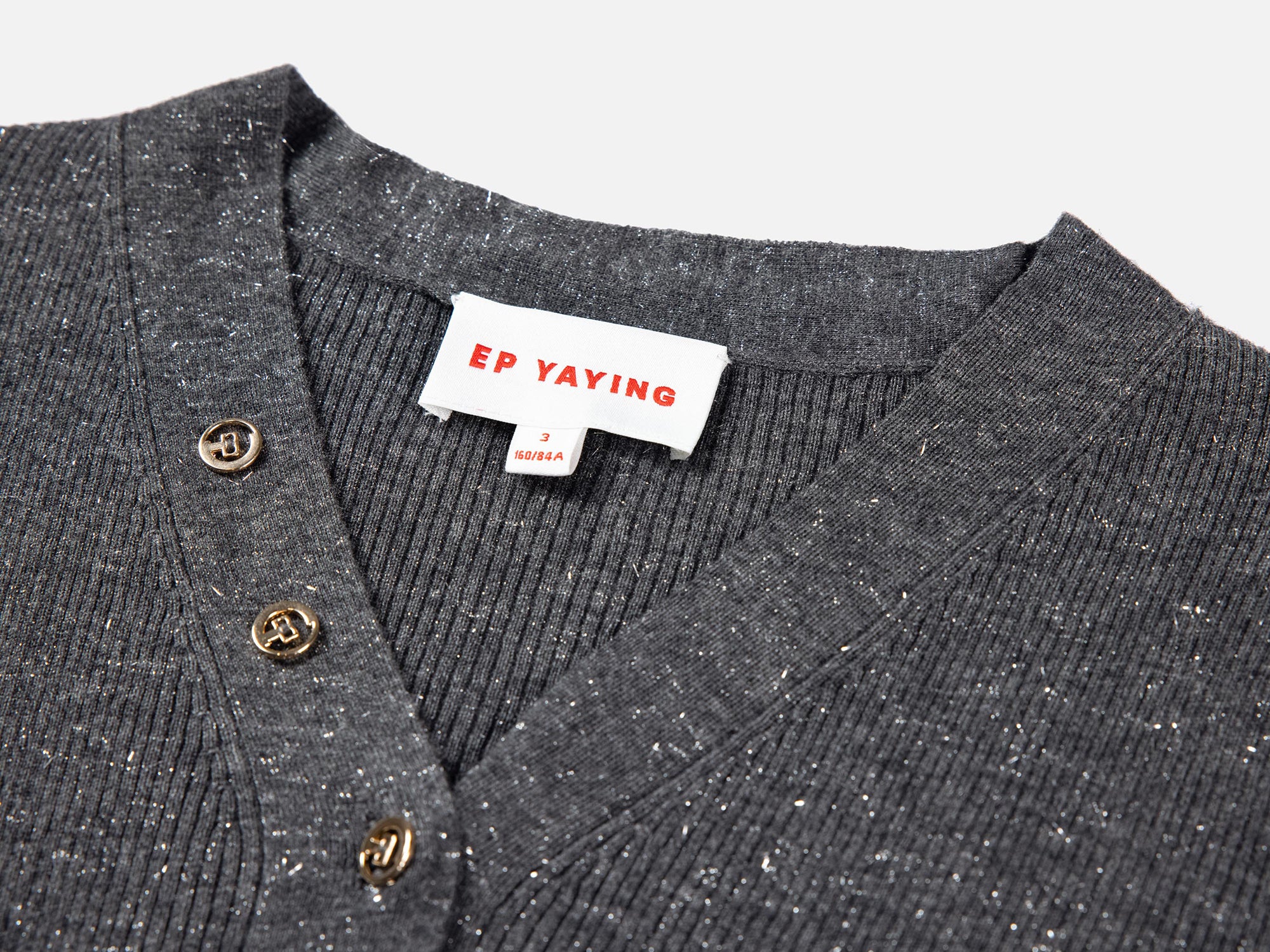 EP YAYING Wool V-neck Fit Sweater Top