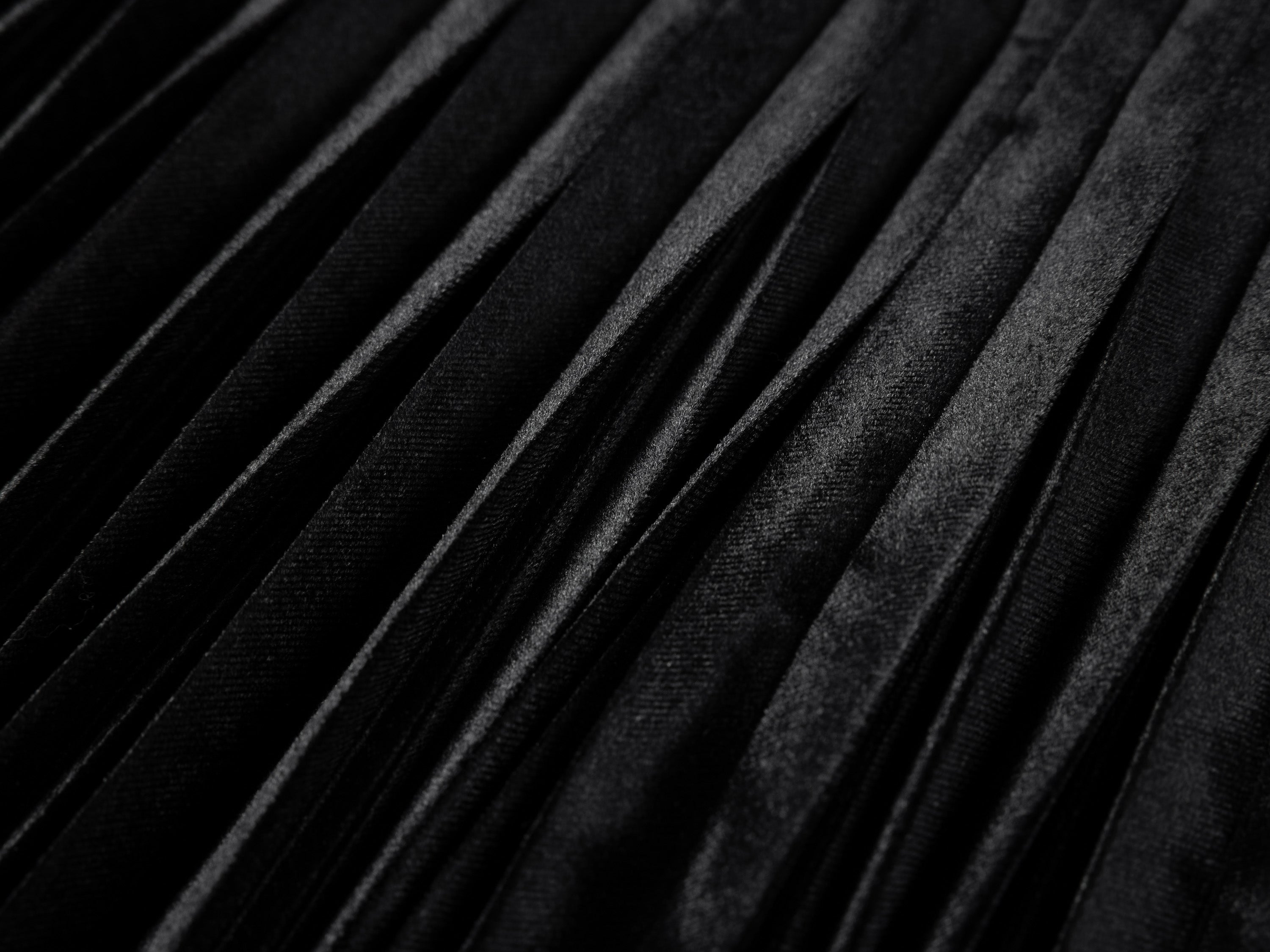 EP YAYING Velvet Pleated Midi Skirt
