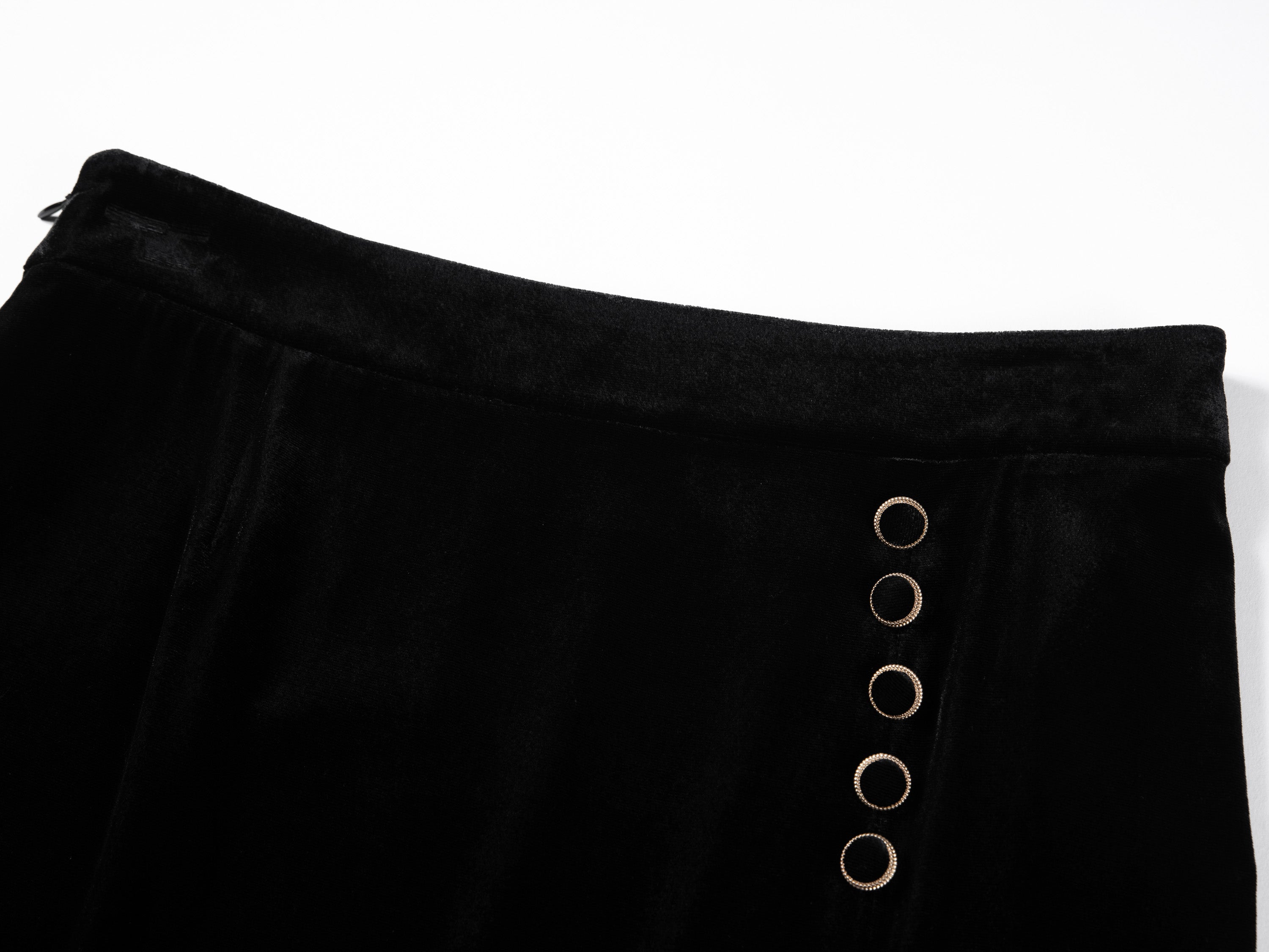 EP YAYING Velvet Mulberry Silk Midi Skirt