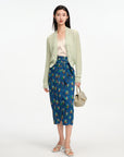 EP YAYING Flora Print Midi Wrap Skirt