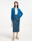 EP YAYING Flora Print Midi Wrap Skirt