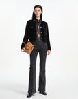 EP YAYING Bow High-Neck Printed Shirt