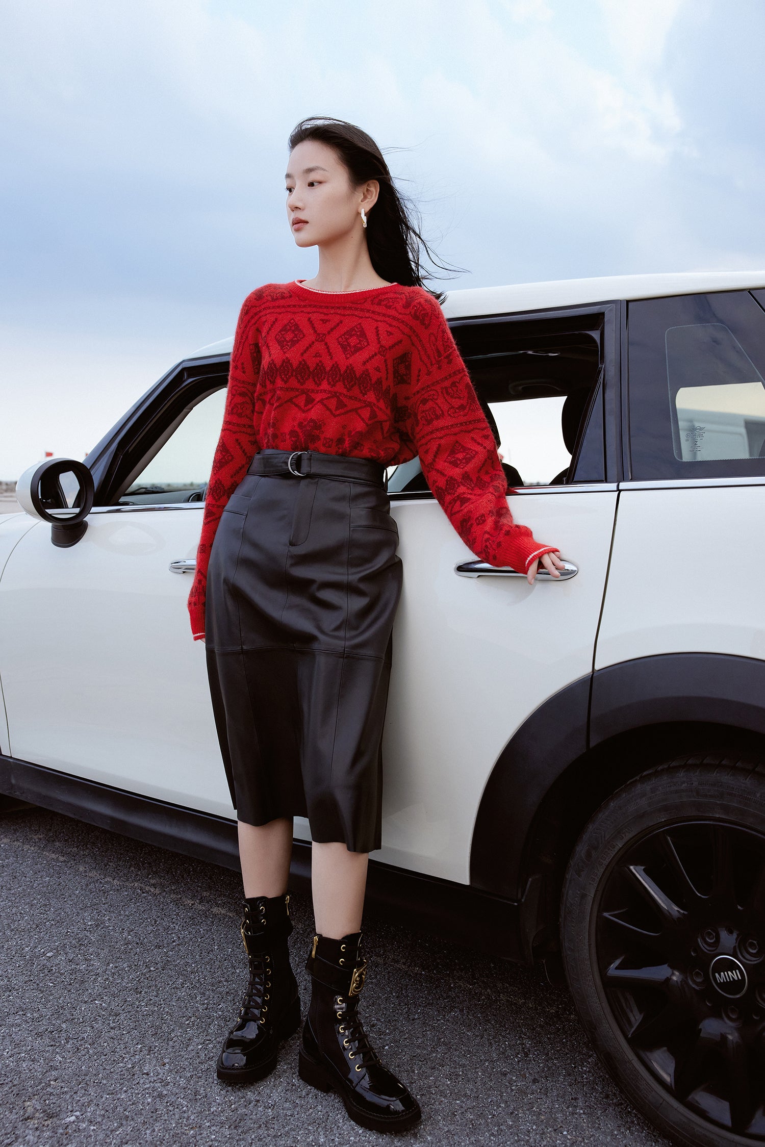 EP YAYING Metal Buckle Boots In Leather