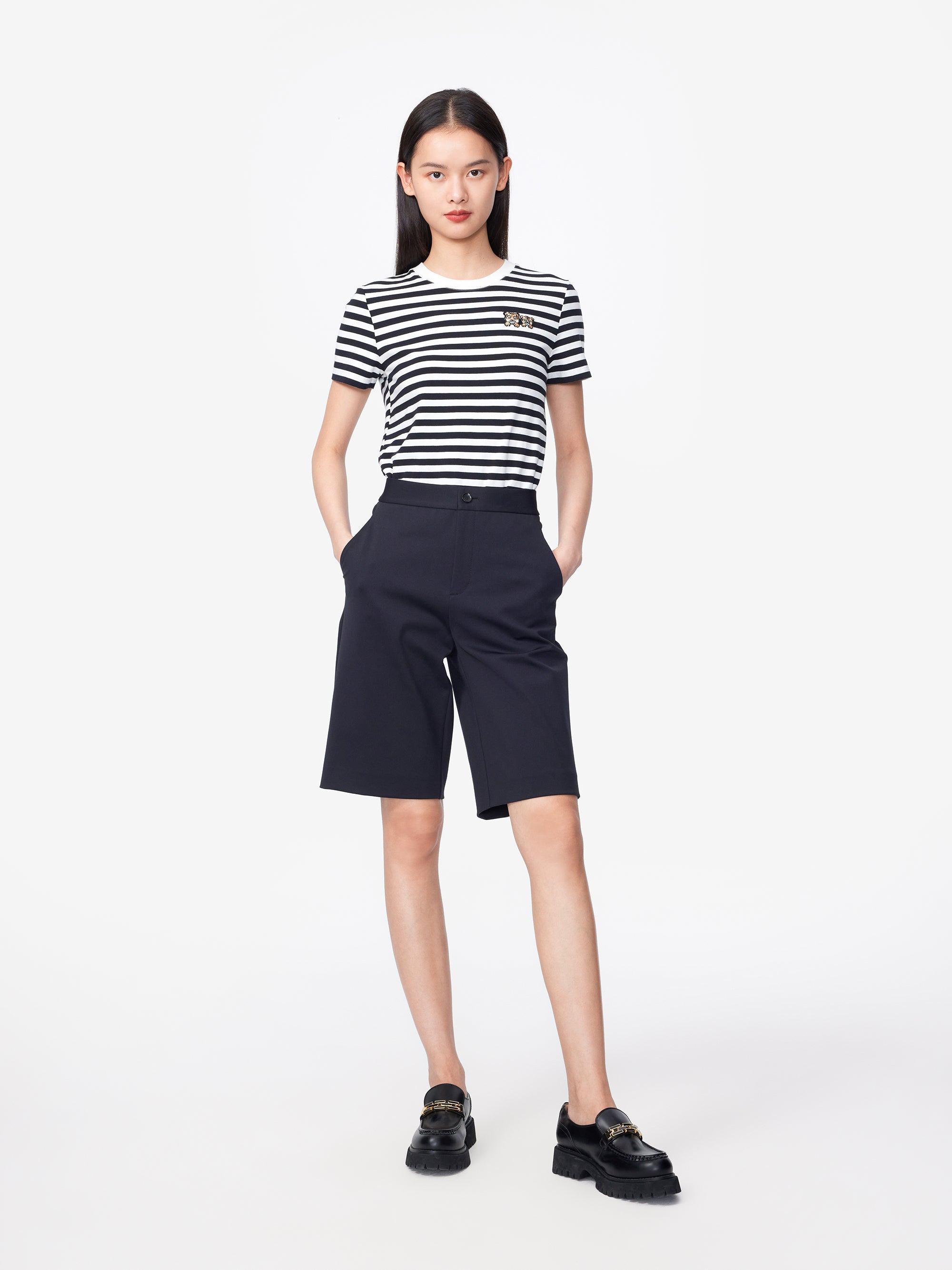 EP YAYING Black Bermudas Shorts
