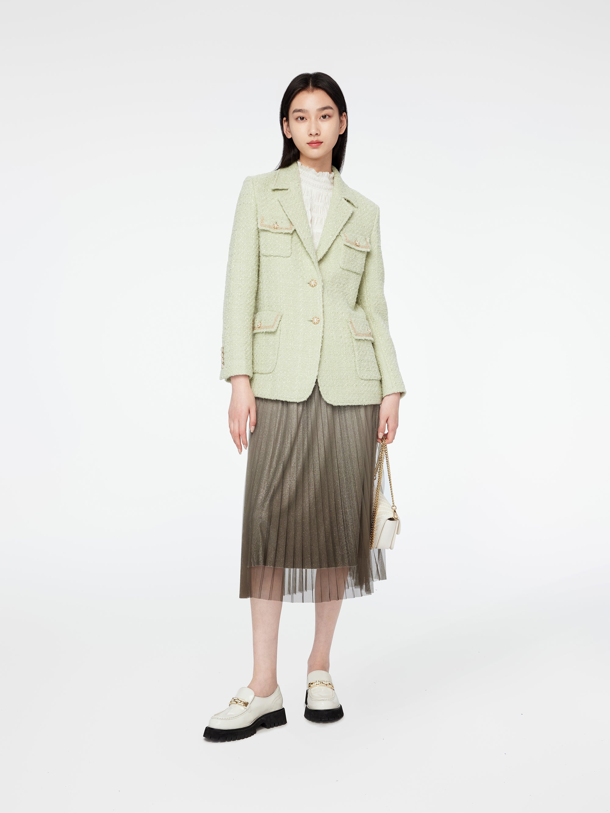 EP YAYING Ruffle-Collar Blouse